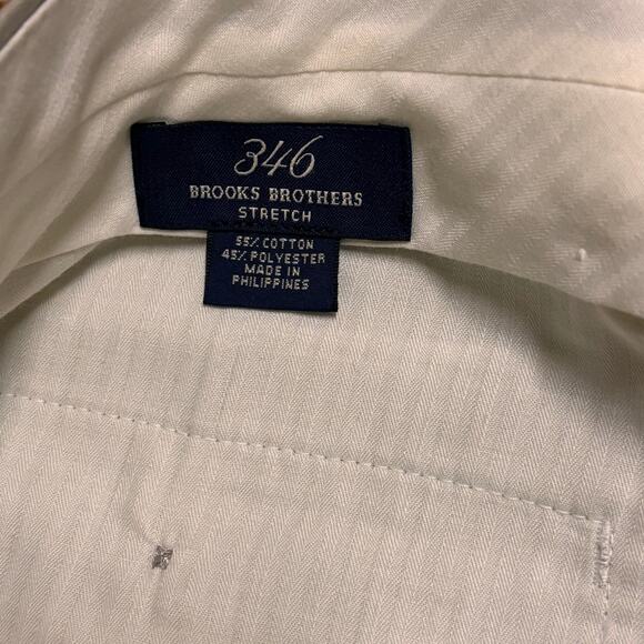 Brooks Brothers Suit Tan Stone 46R Cotton Blend Stretch Jacket 41x29 Pleats Pant - Picture 10 of 11
